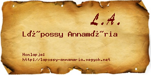 Lápossy Annamária névjegykártya